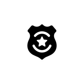 Minimalist Shield Icon with Star and Circular Design Element Shape vector