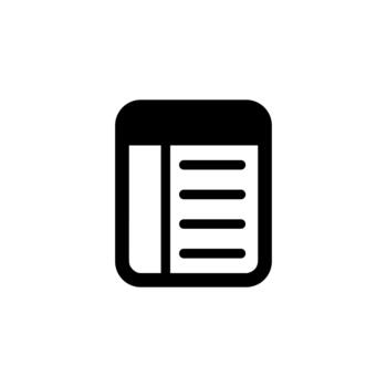 Bold Outline Layout Document Interface Rounded Square Shape Icon vector