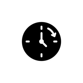 Simple Glyph Daylight Saving Time Clock Symbol Icon Element vector