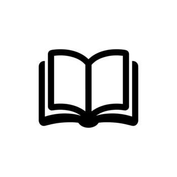 Simple Outline Open Book Isolated Minimalist Icon Shape Design vector