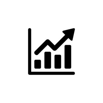 Simple Line Style Growing Finance Chart Bar Statistic Data Icon vector