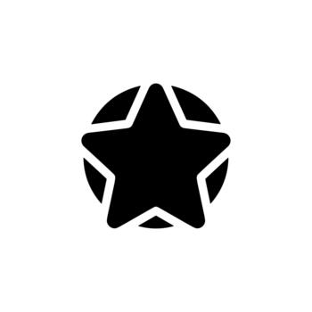 Outline Simple Star in Circle Shape Icon Design Element vector