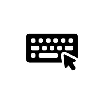 Minimalist Keyboard Cursor Click Symbol Computer Keyboard Icon Illustration vector