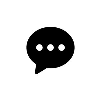 Simple Flat Style Round Message Bubbles Symbol Conversation Dialogue Icon vector