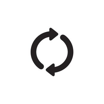 Simple Line Style Recycle Arrow Refresh Loop Rotation Icon vector