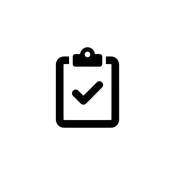 Minimalist Rounded Checklist Clipboard with Check Mark Sign Icon Symbol vector