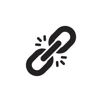 Simple Flat Chain Weak Link Connection Connection Icon Illustration vector