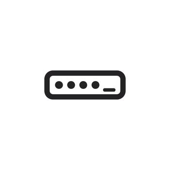 Simple Line Style Password Field User Interface Element Icon vector