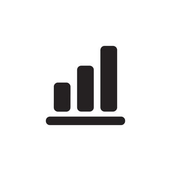 Simple Bold Bar Graph Sign Shape Icon for Data Presentation vector