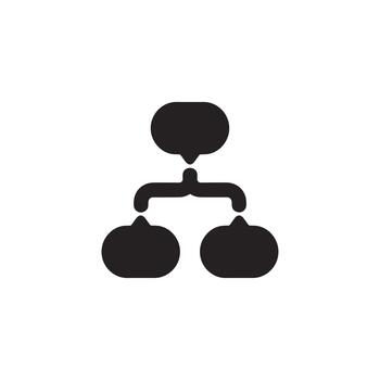 Minimalist Solid Block Diagram Connection Relationship Node Icon vector
