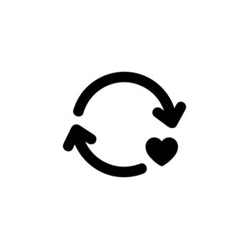 Simple Line Style Heart Recycle Arrow Symbol Shape Icon Element vector