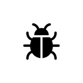 sencillo plano estilo error icono, insecto símbolo, aislado en blanco vector
