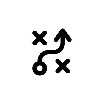 sencillo línea flecha estrategia icono con planificación ruta diseño elemento vector