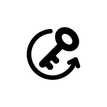 Minimalist Outline Key Refresh Sign Icon Shape Element vector