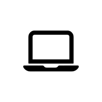 Minimalist Outline Laptop Computer Device Portable Modern Simple Icon vector