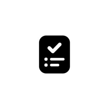 Simple Bold Task List Checkmark Icon Rounded Square Shape Isolated vector