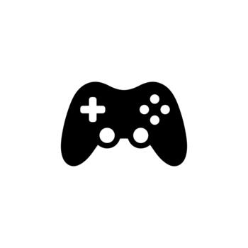 Simple Solid Game Console Controller Pad Shape Isolated Icon vector