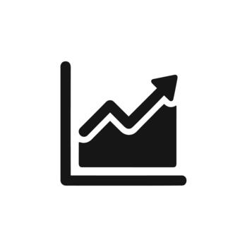 Simple Line Style Upward Graph Shape Icon for Business Presentation vector