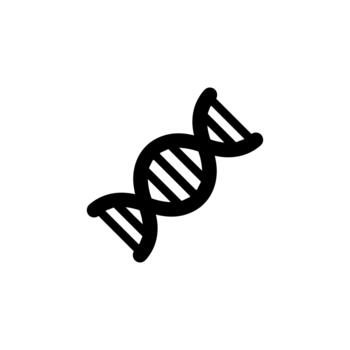 Simple Line Style DNA Strand Double Helix Structure Science Icon vector