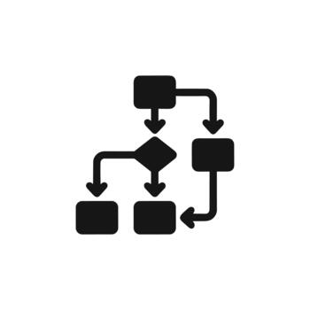 Simple Glyph Flowchart Diagram Process Mapping Shape Icon Symbol Design vector