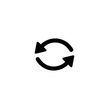 Simple Black Outline Recycle Arrows Continuous Circular Motion Icon vector