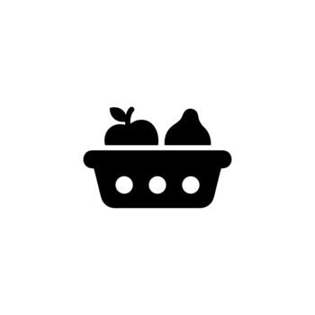 Solid Style Apple and Pear Simple Still Life Food Container Icon vector