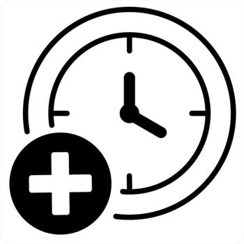 Add Time and time icon concept in black line color vector