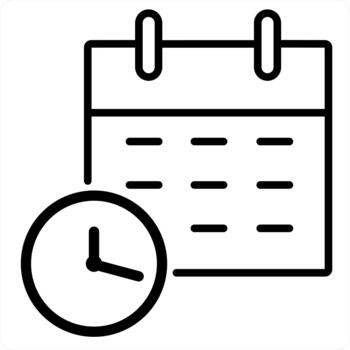 Schedule and appointment icon concept in black line color vector