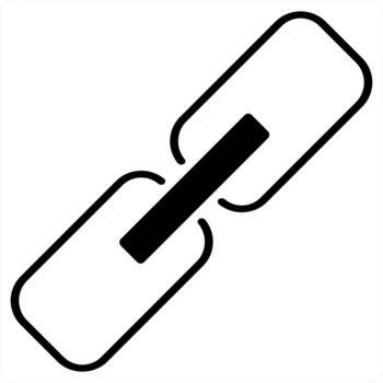 enlace y cadena icono concepto en negro línea color vector