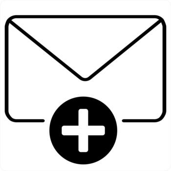 Add Message and message icon concept in black line color vector