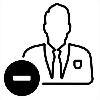 Remove User and user icon concept in black line color vector