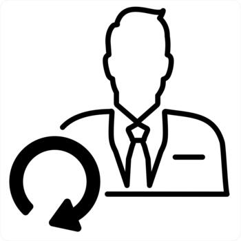 Update User and refresh icon concept in black line color vector