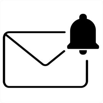 mensaje notificación y notificación icono concepto en negro línea color vector