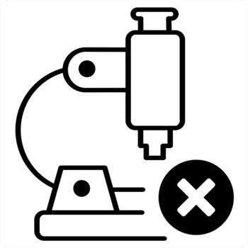 Microscope and remove lab icon concept in black line color vector