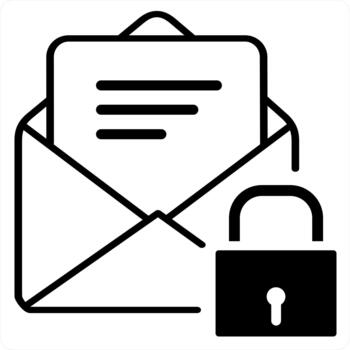 mensaje seguridad y la seguridad icono concepto en negro línea color vector