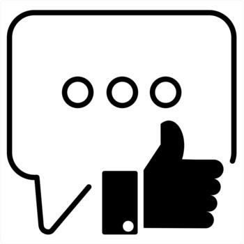 Like Message and like icon concept in black line color vector