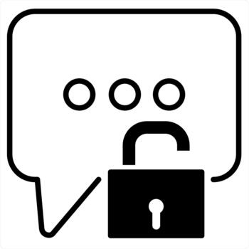 Message Security icon concept in black line color vector