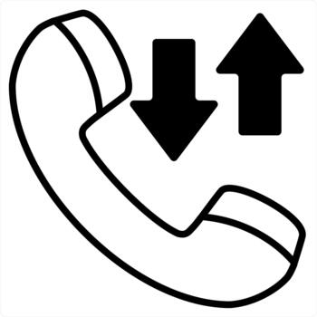 Synchronize Call icon concept in black line color vector