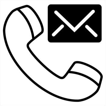 Call Message and calling concept in black line color vector