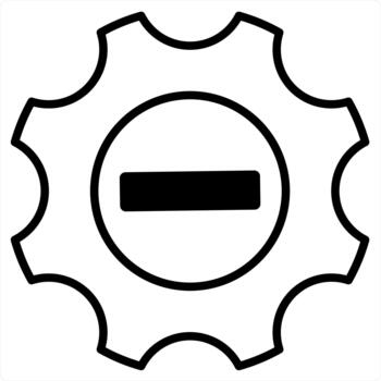 Remove Setting and remove icon in black line color vector