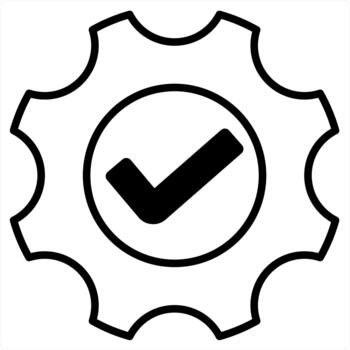 Setting and gear concept in black line color vector