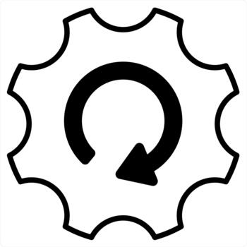 Setting and gear icon in black line color vector