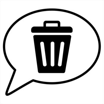 Remove Message and remove icon concept in black line color vector