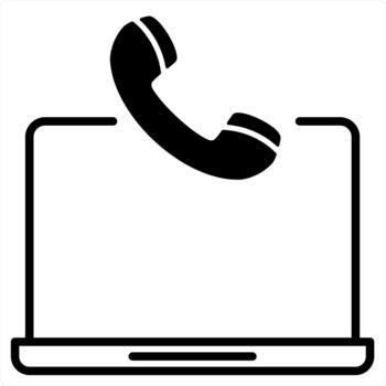 llamada y vocación en negro línea color vector