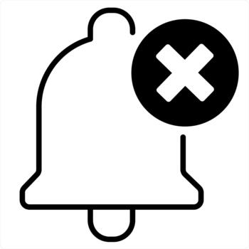 Remove Notification concept in black line color vector