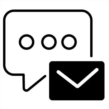 mensaje y comunicar concepto en negro línea color vector