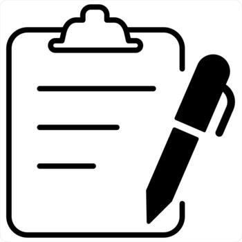 Edit Document and Note Icon Concept in black line color vector