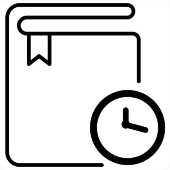 Study On Time Concept in black line color vector