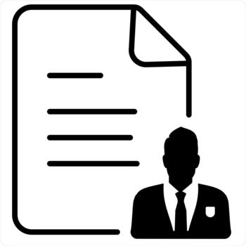 Document and User File Icon Concept in black line color vector