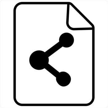 Share Document Concept in black line color vector
